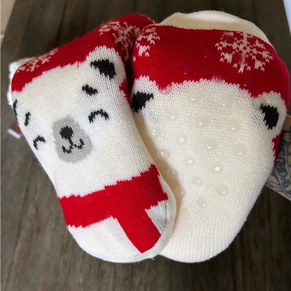🆕 Sherpa Socks Polar Bear ~ Critter Socks ~ Holiday ~ Winter ~ Unisex ~ OSFM - Picture 2 of 16